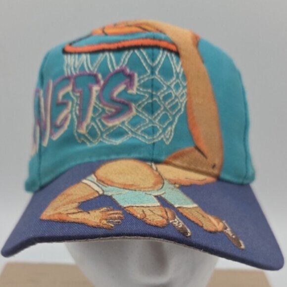 Vintage NBA Nets Slam Dunk Embroidered Snapback Hat – Colorful Player Graphic - Picture 6 of 11